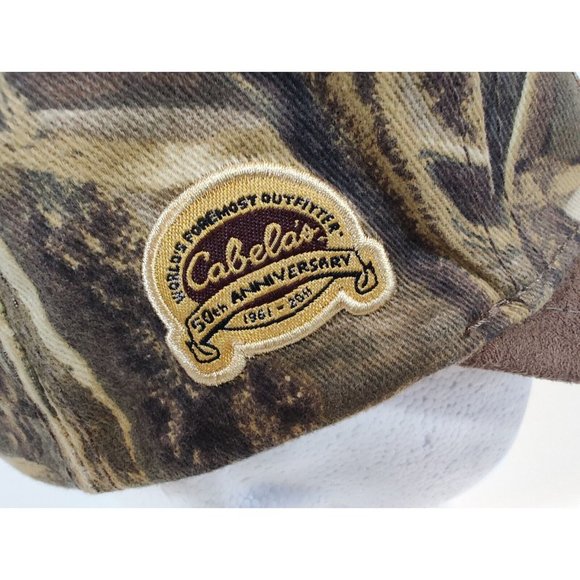 Cabela's Duck Camp Camo Hat Cap Suede Bill Adjustable 50th Anniversary Hunting - Picture 5 of 8